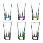 High Tumbler Crystal Eco Colored Glasses Service 12 Pieces - Amalgam Viadurini