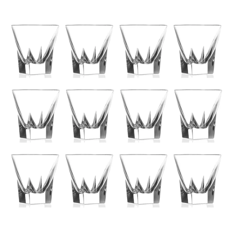 12 Pcs Eco Colored Crystal Liqueur Glasses Service - Amalgam Viadurini