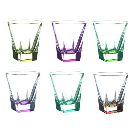12 Pcs Eco Colored Crystal Liqueur Glasses Service - Amalgam Viadurini