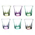 12 Pcs Eco Colored Crystal Liqueur Glasses Service - Amalgam