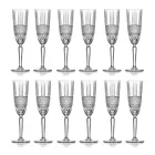 Champagne Flute Goblet Set in Eco Crystal Decor 12 Pcs - Lively Viadurini
