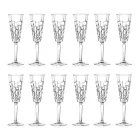 Luxury Eco Decorated Crystal Flute Goblet Set 12 Pieces - Catania Viadurini
