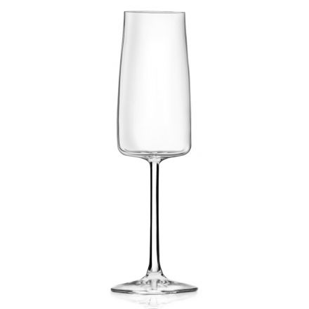 Italian Minimal Eco Crystal Flute Goblet Set 12 Pcs - Primordio Viadurini