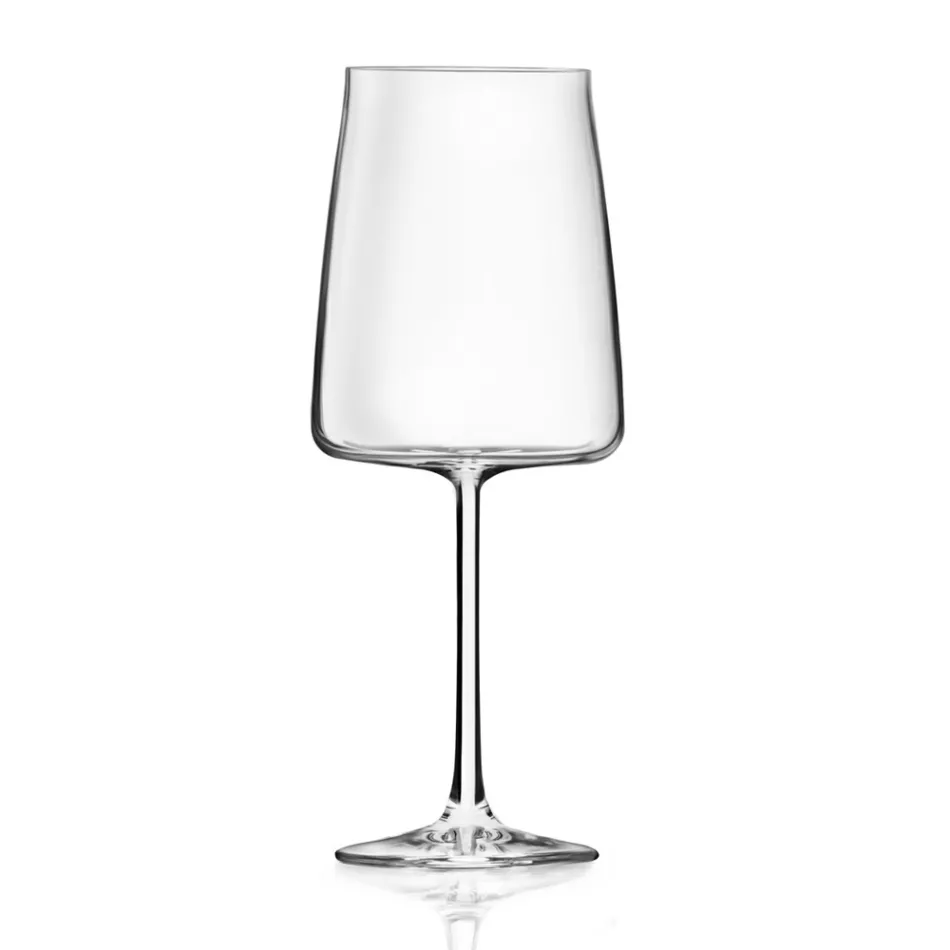 Italian Minimal Eco Crystal Goblet Set 12 Pieces - Primordio Viadurini