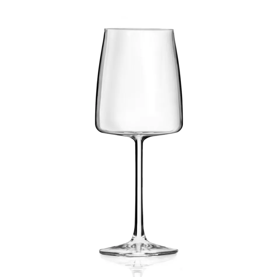Italian Minimal Eco Crystal Goblet Set 12 Pieces - Primordio Viadurini