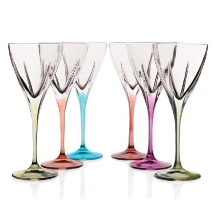Crystal Wine Glass Set Eco Colored or Transparent 12 Pcs - Amalgam Viadurini