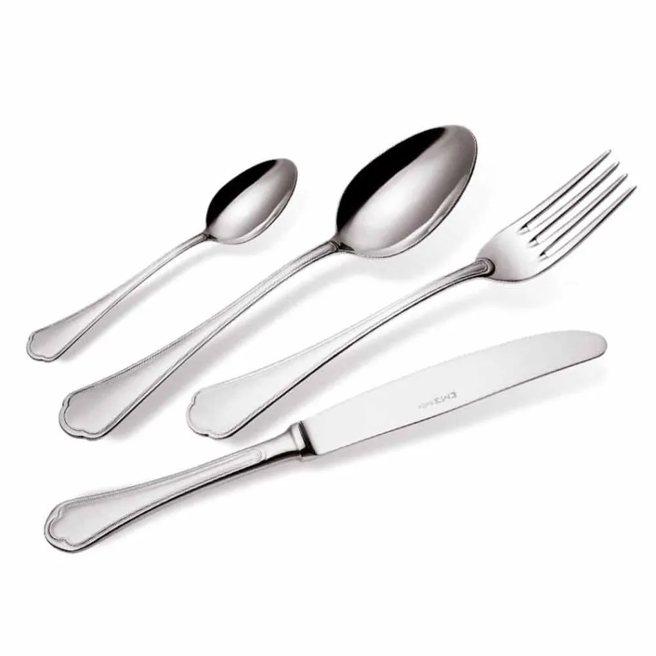 Complete Set of Luxury Design Stainless Steel Cutlery 24 Pieces - Boss Viadurini