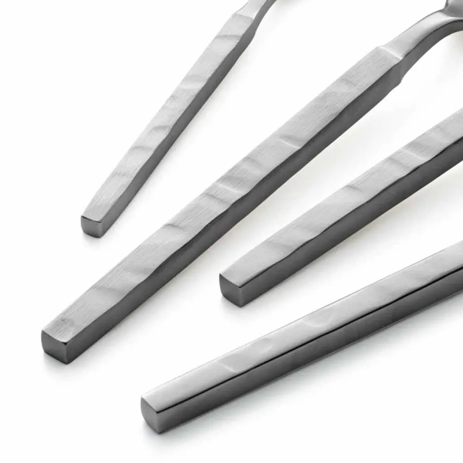 Complete Steel Cutlery Set 24 Pieces Design Made in Italy - Tricky Viadurini