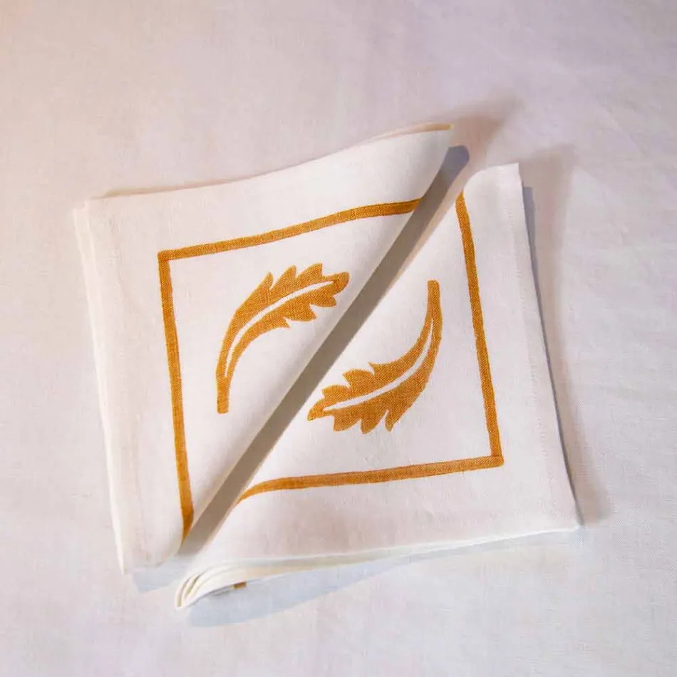 Linen Breakfast Service with Hand Crafted Single Piece - Brands Viadurini