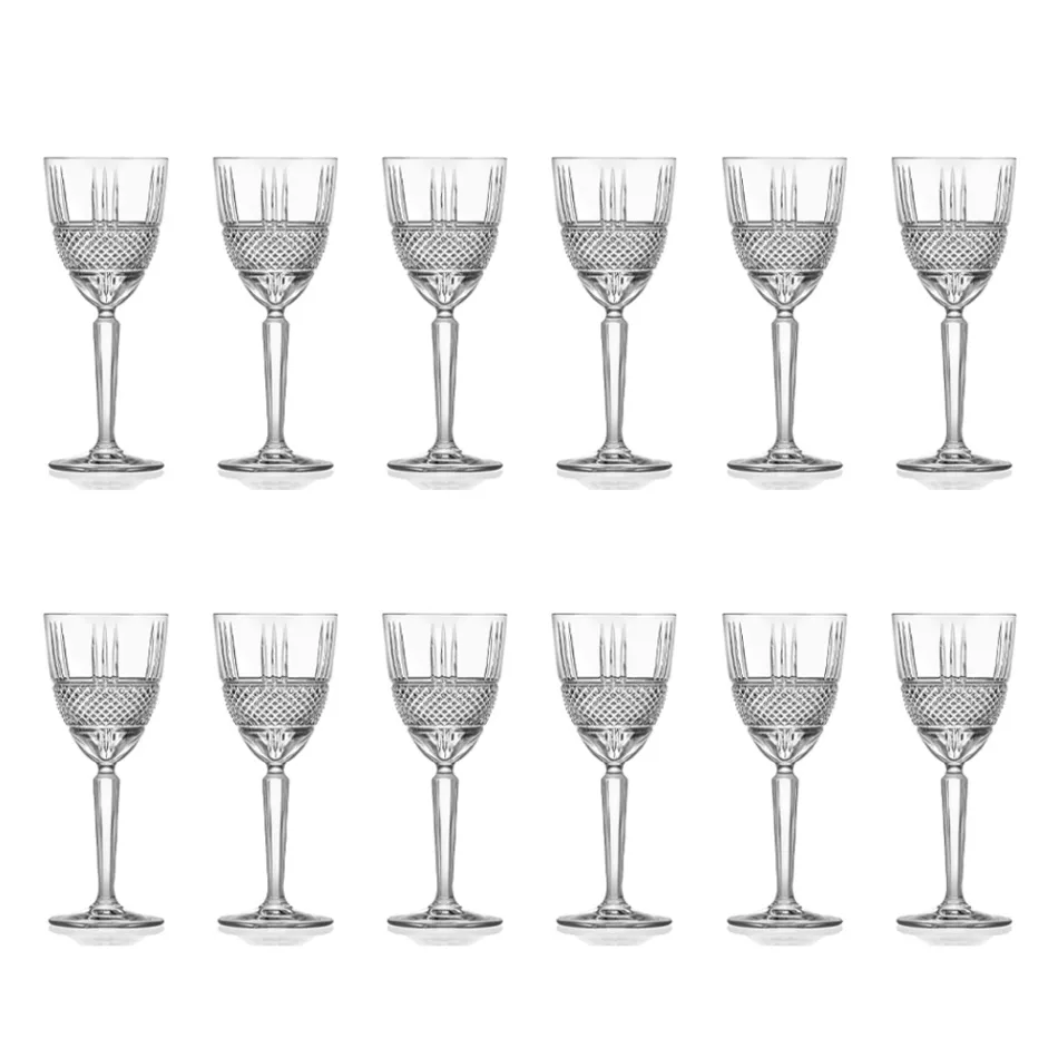 Ecological Crystal Wine or Water Goblet Service 12 Pcs - Lively Viadurini