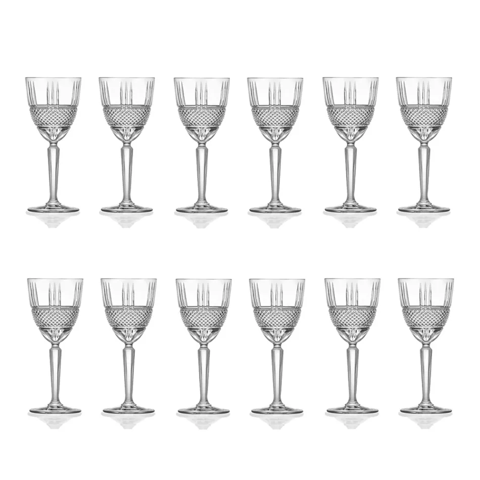 Ecological Crystal Wine or Water Goblet Service 12 Pcs - Lively Viadurini