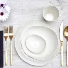 Luxury Design 24-Piece White Porcelain Dishes Service - Arciregale Viadurini