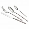 24 Pieces Polished Steel Cutlery Set with Sandblasted Handle - Jingle