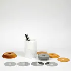 Cocktail Service Aperitif Accessories in Marble, Wood, Steel - Norman Viadurini