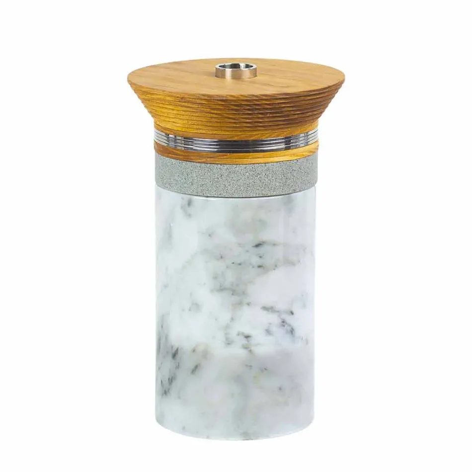 Cocktail Service Aperitif Accessories in Marble, Wood, Steel - Norman Viadurini