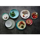 18 Piece Porcelain Colored and Modern Dinner Plate Service - Rurolo Viadurini