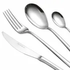Complete Cutlery Set in Polished Stainless Steel Modern Design 24 Pieces - Sharpy Viadurini
