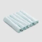 Elegant Linen Napkin Service with Fold Edge, 6 Colored Pieces - Onestini Viadurini