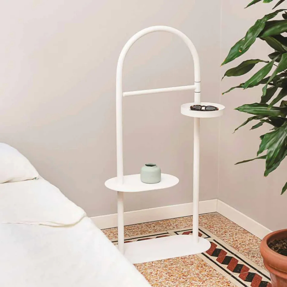 Modern valet stand in RAL painted steel of Made in Italy design - Mirello Viadurini