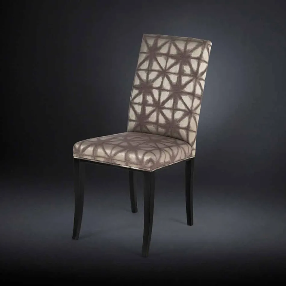 September 2 upholstered modern chairs with wooden legs in black Audrey Viadurini