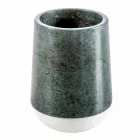 Modern bathroom accessories set in mottled green Bombei marble Viadurini