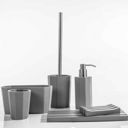 Modern bathroom accessories set in Rivello resin Viadurini