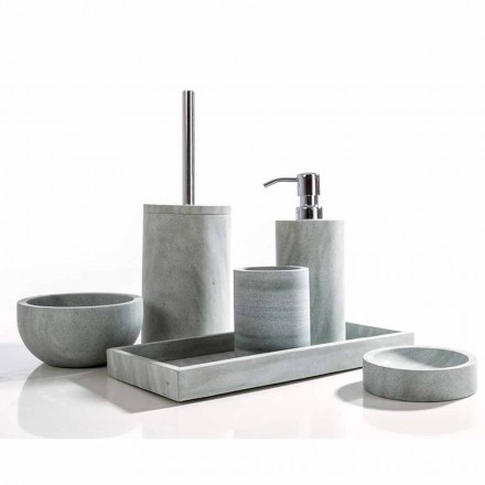 Modern bathroom accessories set in Montale grey stone Viadurini