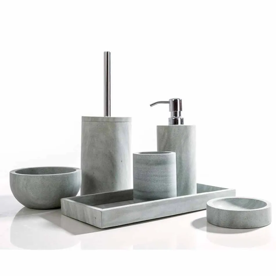 Modern bathroom accessories set in Montale grey stone Viadurini