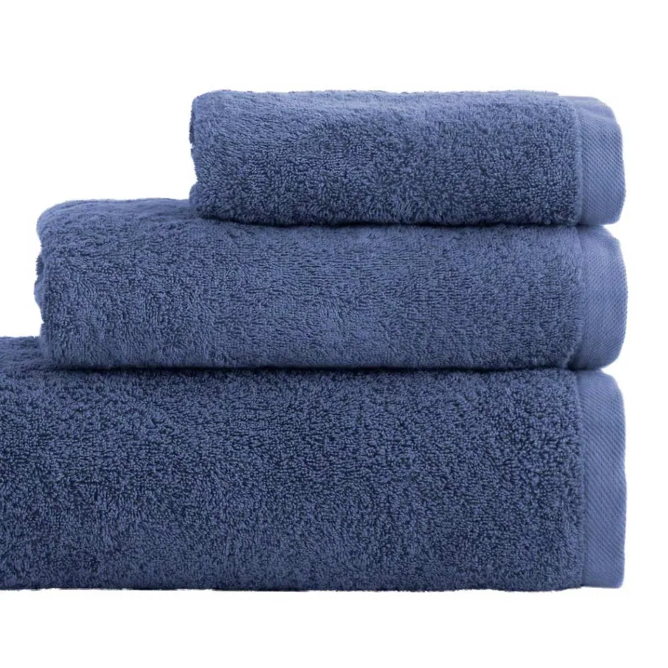 8 Piece Bathroom Set in Pure Cotton Terry Cloth All Garment Dyed - Smooth Viadurini