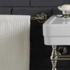 Bathroom set with white ceramic double console on Linear structure Viadurini