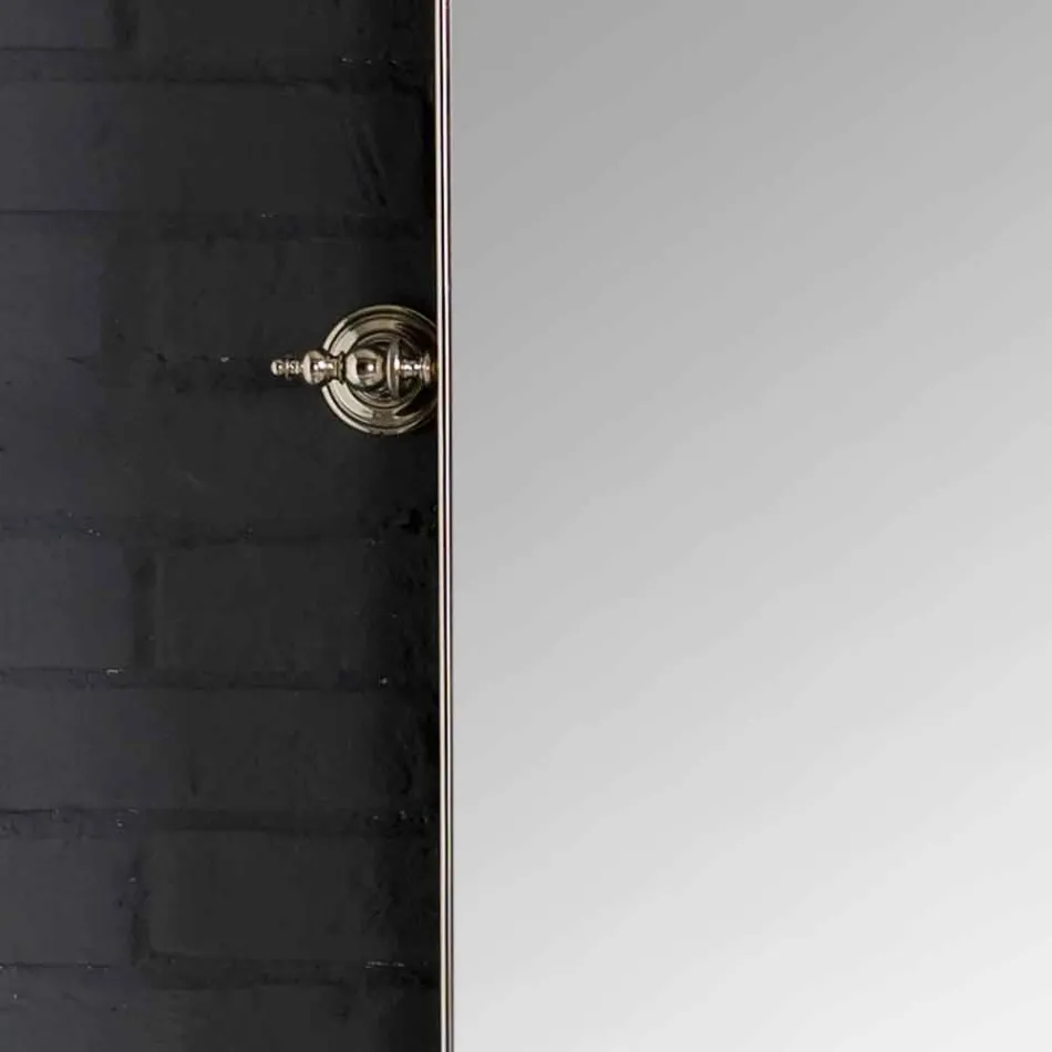 Bathroom set with white ceramic double console on Linear structure Viadurini