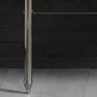 Bathroom set with white ceramic double console on Linear structure Viadurini