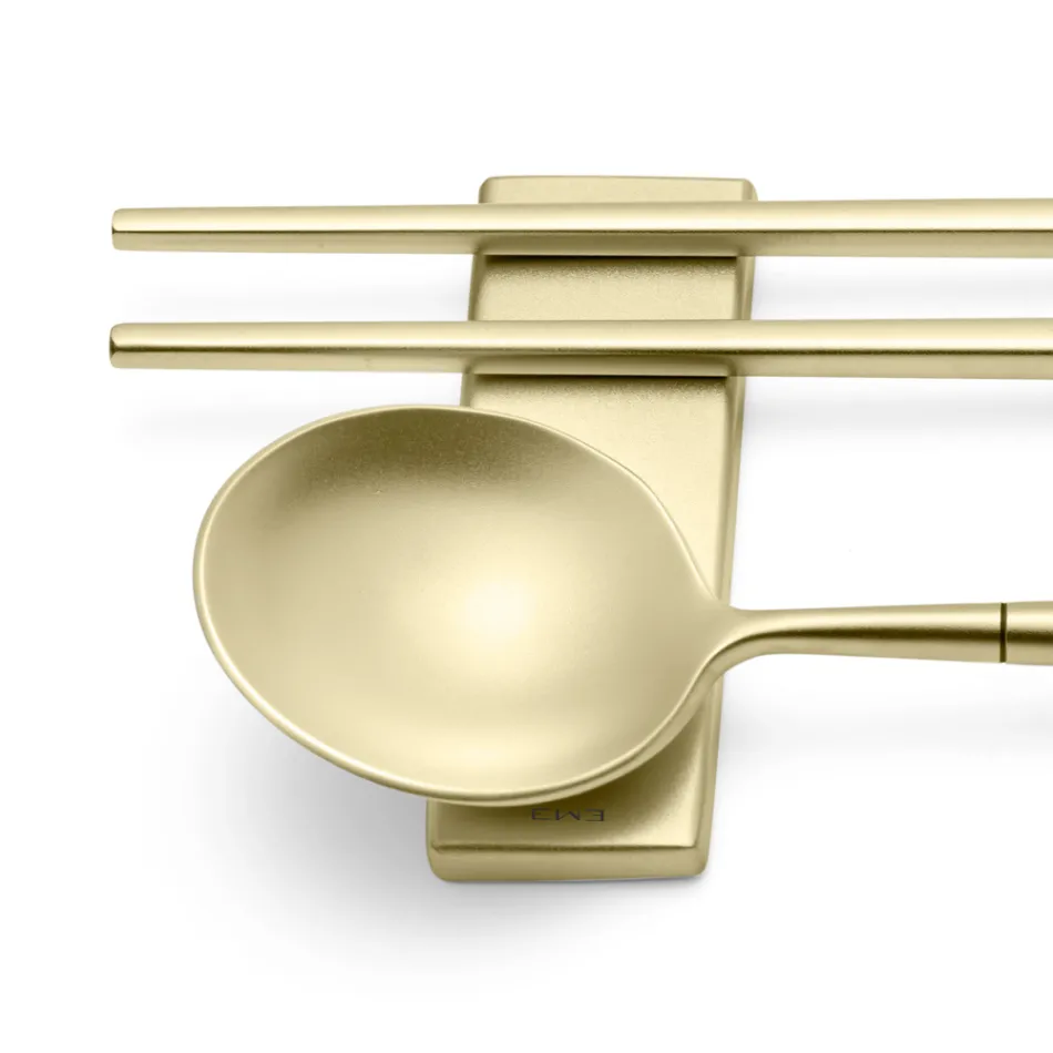 Set Consisting of Fruit Spoon, Chopsticks and Cutlery Rest - Osaka Viadurini