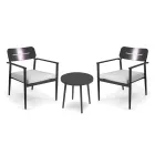 Set of 2 Armchairs with Aluminium Table in Different Finishes - Souvenir Viadurini