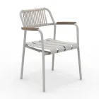 Set of 2 Aluminium Garden Armchairs and Rope Backrest - Resplendent Viadurini