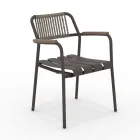 Set of 2 Aluminium Garden Armchairs and Rope Backrest - Resplendent Viadurini