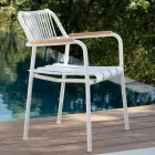 Set of 2 Aluminium Garden Armchairs and Rope Backrest - Resplendent Viadurini