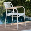 Set of 2 Aluminium Garden Armchairs and Rope Backrest - Resplendent