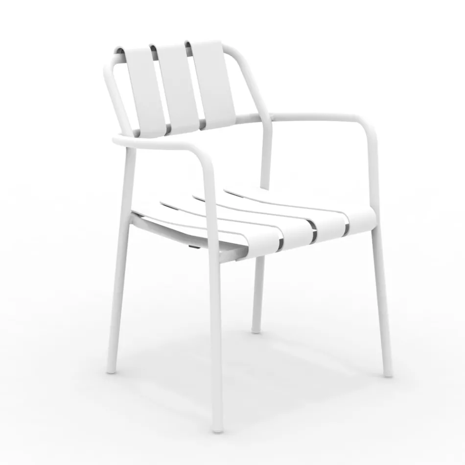 Set of 2 Garden Armchairs Made Entirely of Aluminium - Resplendent Viadurini