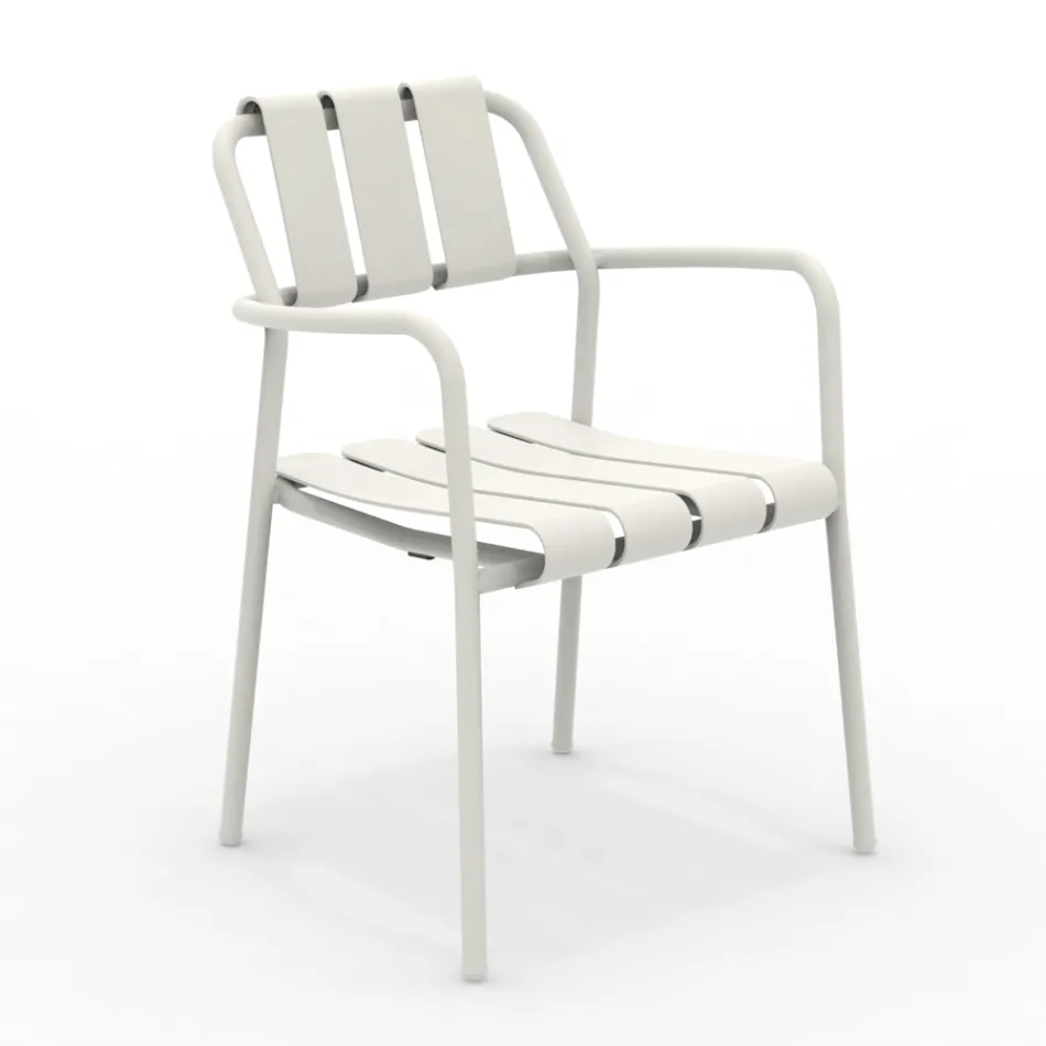 Set of 2 Garden Armchairs Made Entirely of Aluminium - Resplendent Viadurini