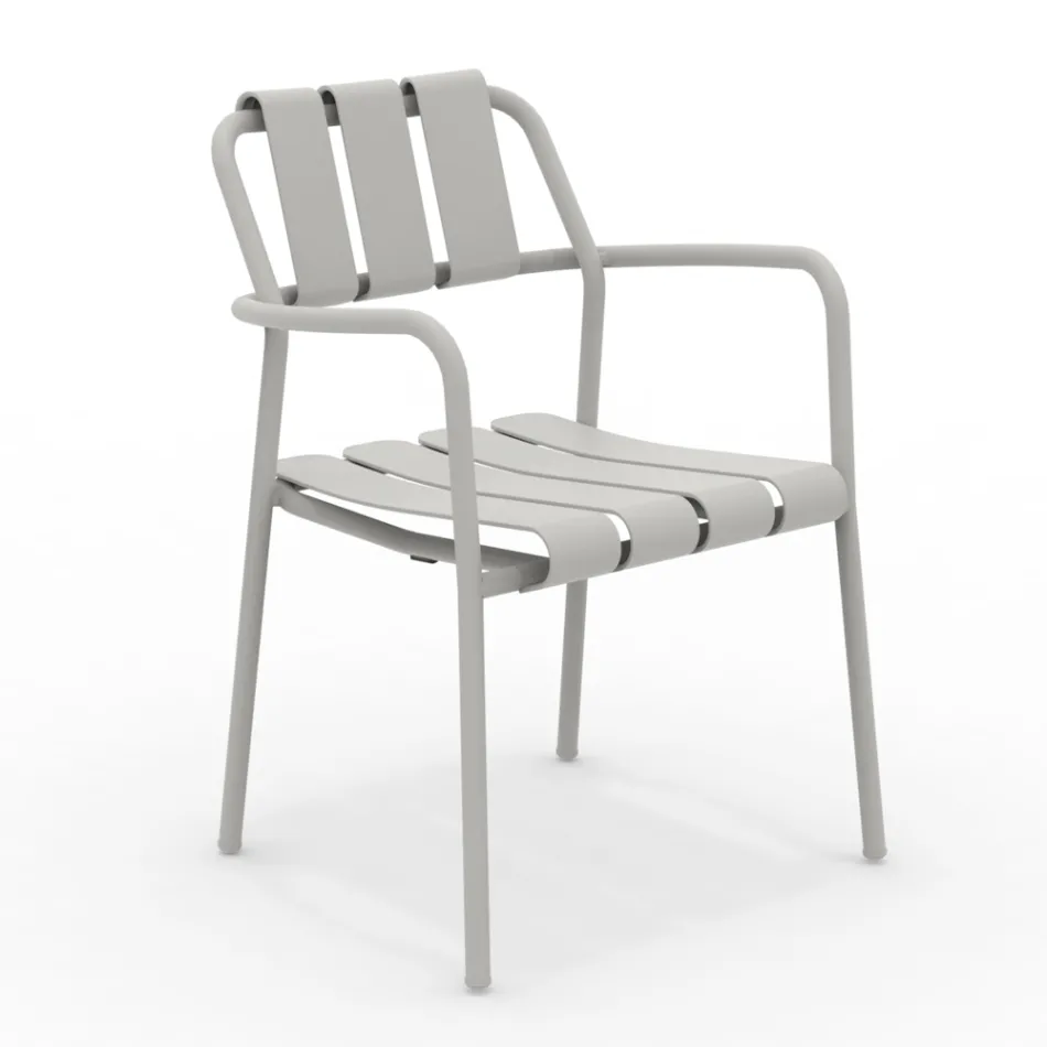 Set of 2 Garden Armchairs Made Entirely of Aluminium - Resplendent Viadurini