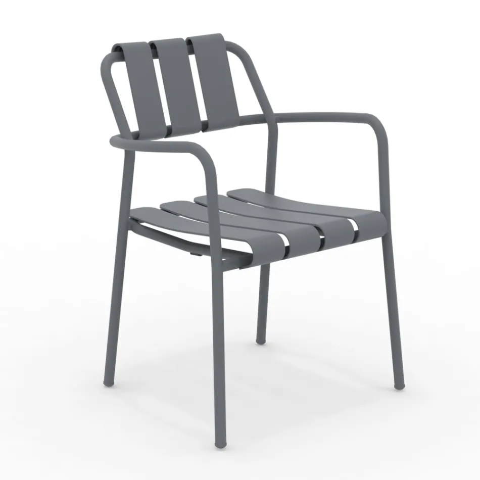 Set of 2 Garden Armchairs Made Entirely of Aluminium - Resplendent Viadurini