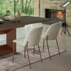 Set of 2 Lounge Chairs in Fabric and Metal Made in Italy - Ivy Viadurini