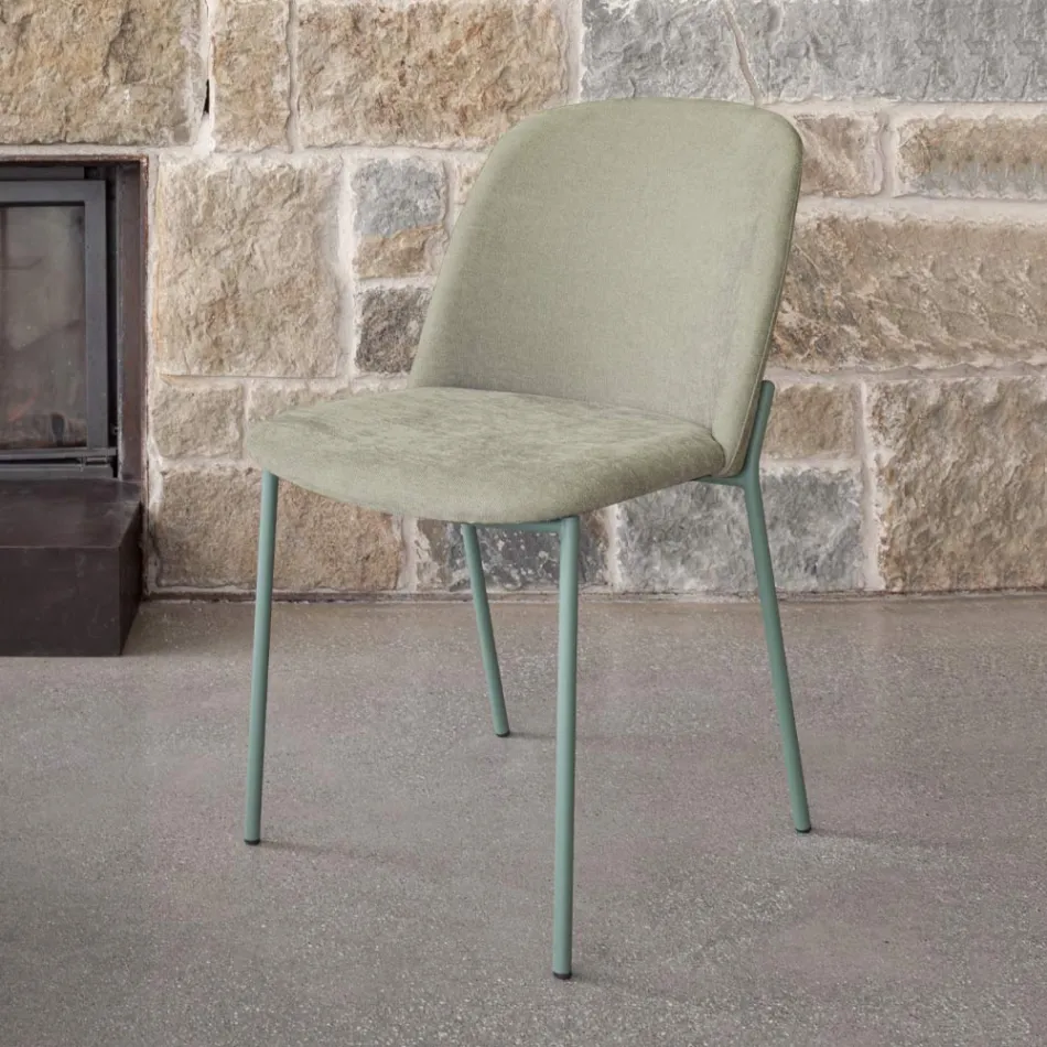 Set of 2 Lounge Chairs in Fabric and Metal Made in Italy - Ivy Viadurini