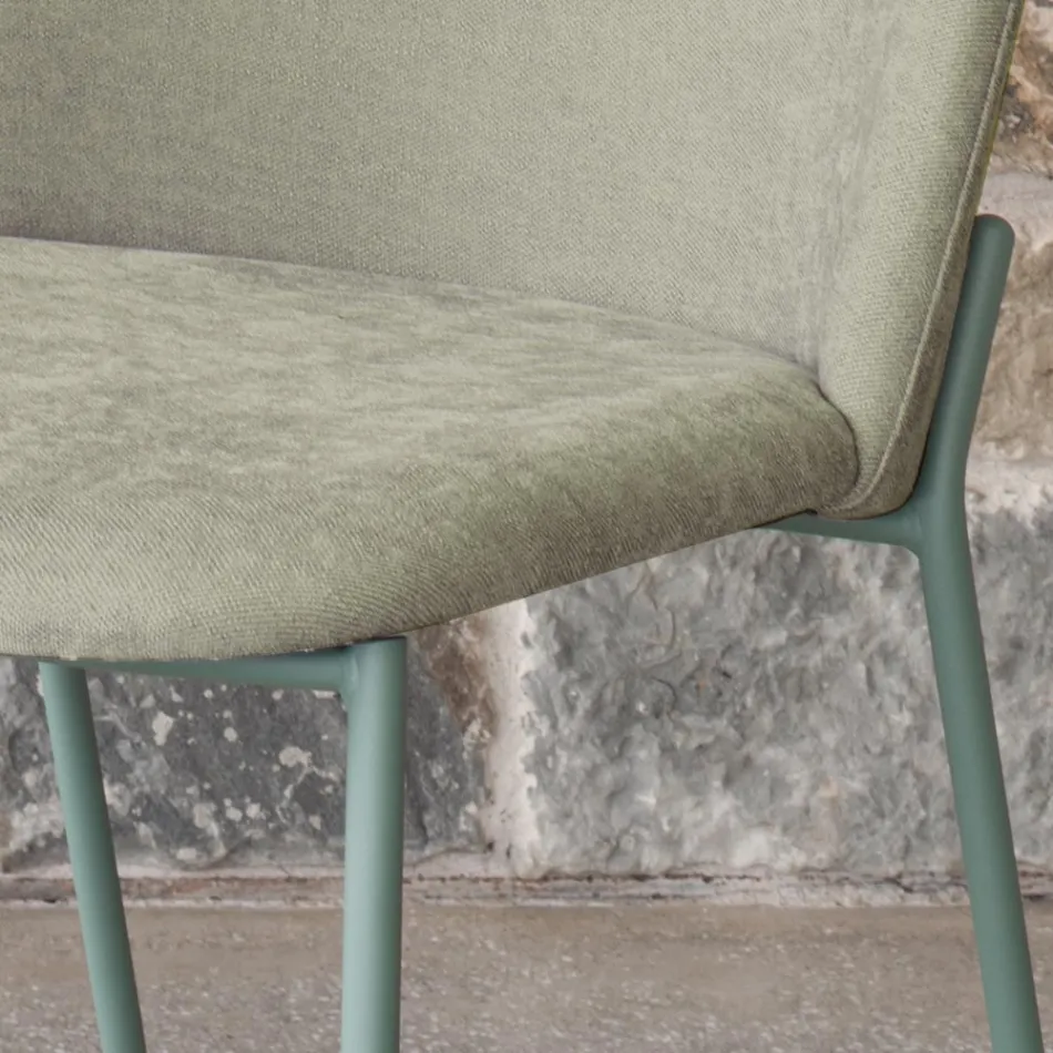 Set of 2 Lounge Chairs in Fabric and Metal Made in Italy - Ivy Viadurini