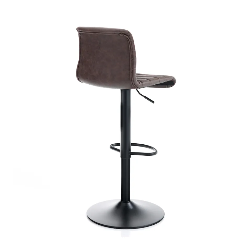 Set of 2 Bar Stools in Synthetic Leather and Steel - Potassium Viadurini
