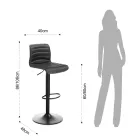 Set of 2 Bar Stools in Synthetic Leather and Steel - Potassium Viadurini