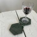 Set of 2 Hexagonal Marble Coasters with Cork Made in Italy - Narita