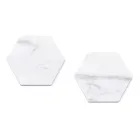 Set of 2 Hexagonal Marble Coasters with Cork Made in Italy - Narita Viadurini