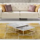 Set of 2 coffee tables in MDF with marble finish - Osmium Viadurini